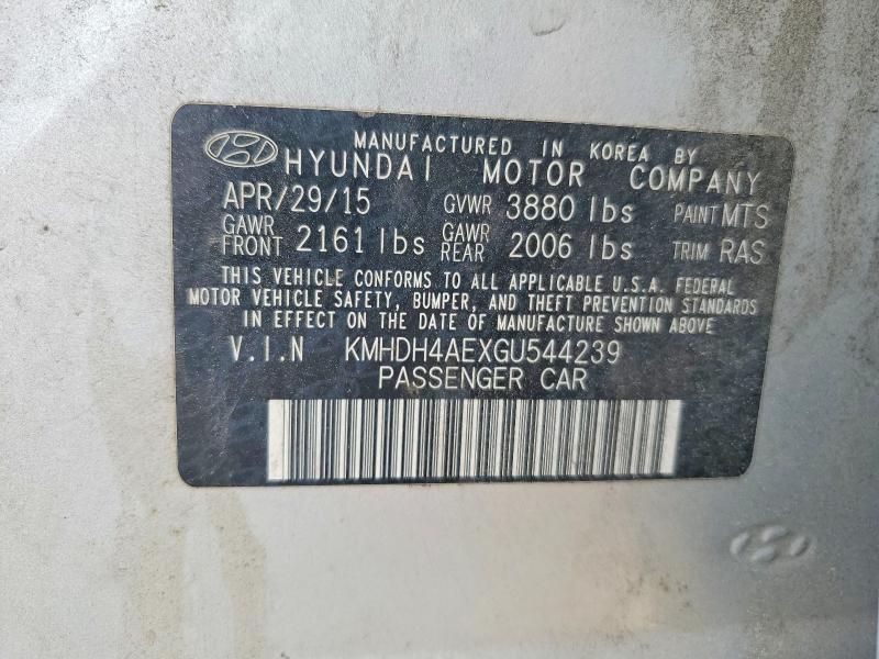 Aukcja sprzedaży 2016 Hyundai Elantra, vin: KMHDH4AEXGU544239, numer aukcji: 53311826