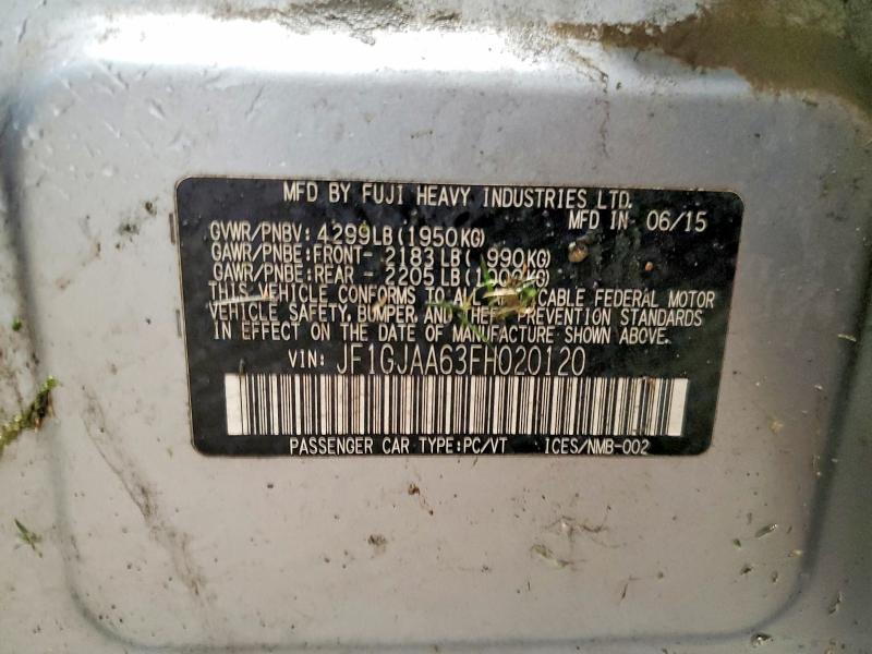 Продажа на аукционе авто 2015 Subaru Impreza, vin: JF1GJAA63FH020120, номер лота: 53749236