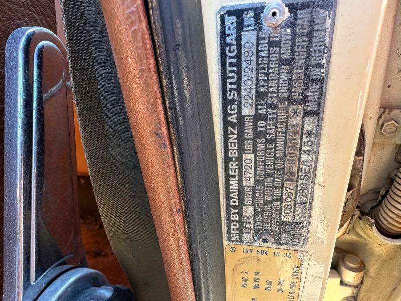 Продажа на аукционе авто 1972 Mercedes-benz 280se, vin: 10806712008525, номер лота: 54475506