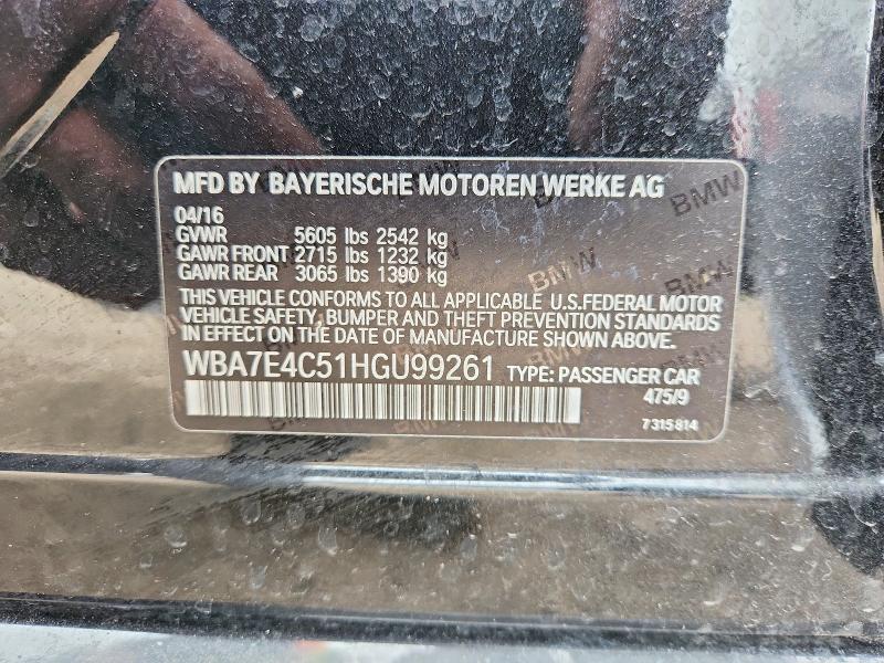Продажа на аукционе авто 2017 Bmw 740, vin: WBA7E4C51HGU99261, номер лота: 54427006