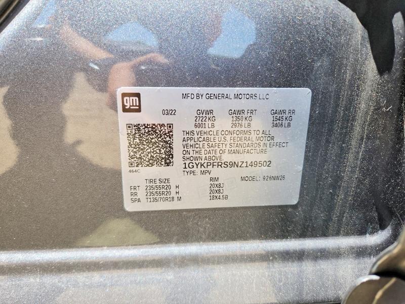 Aukcja sprzedaży 2022 Cadillac Xt6, vin: 1GYKPFRS9NZ149502, numer aukcji: 55125286