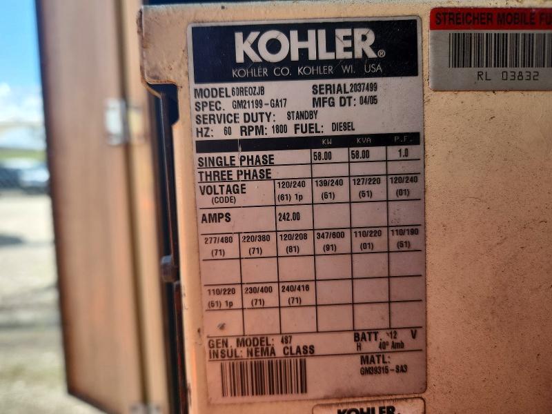 Продажа на аукционе авто 2005 Kohler Generator, vin: 1S9ST132851910149, номер лота: 53842206