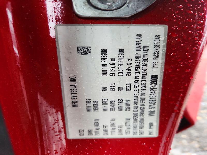 54854666 :رقم المزاد ، 5YJ3E1EA4PF439008 vin ، 2023 Tesla Model 3 مزاد بيع