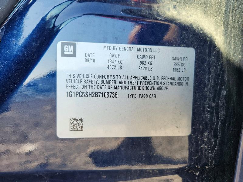 Продаж на аукціоні авто 2011 Chevrolet Cruze, vin: 1G1PC5SH2B7103736, номер лоту: 54252586
