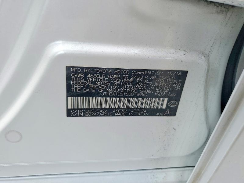 Aukcja sprzedaży 2016 Lexus Is, vin: JTHBA1D21G5018980, numer aukcji: 55272546