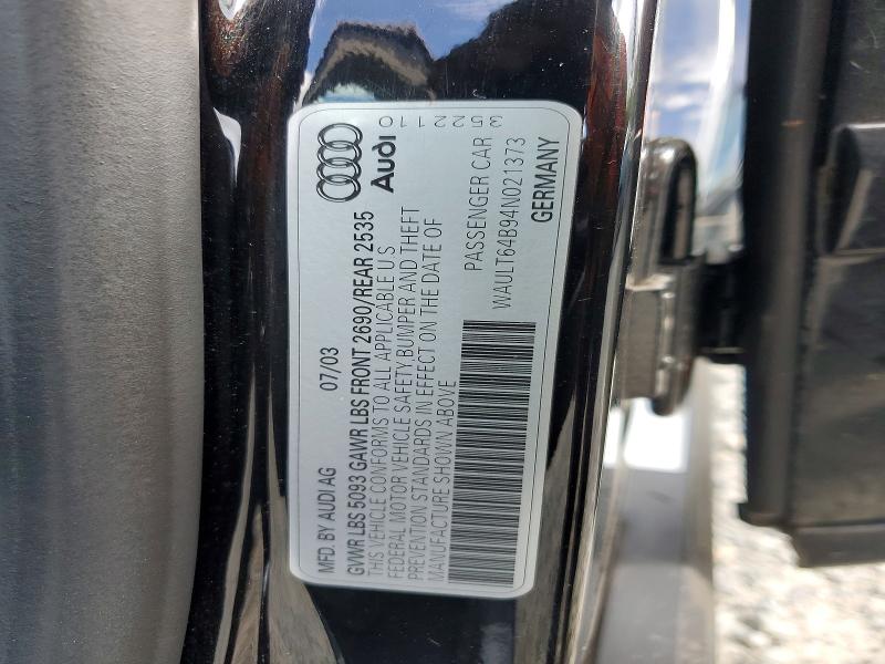 Aukcja sprzedaży 2004 Audi A6, vin: WAULT64B94N021373, numer aukcji: 54293466