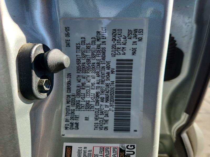 52781136 :رقم المزاد ، JTJBT20XX50091744 vin ، 2005 Lexus Gx مزاد بيع