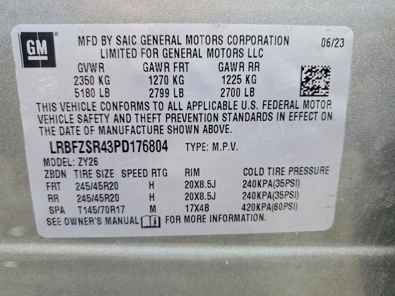 53692446 :رقم المزاد ، LRBFZSR43PD176804 vin ، 2023 Buick Envision مزاد بيع