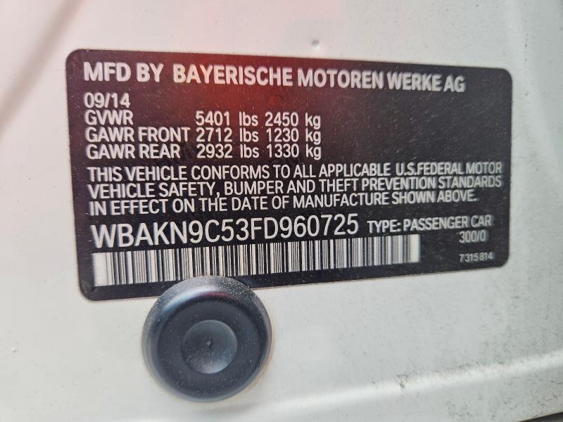 53581266 :رقم المزاد ، WBAKN9C53FD960725 vin ، 2015 Bmw 550 مزاد بيع
