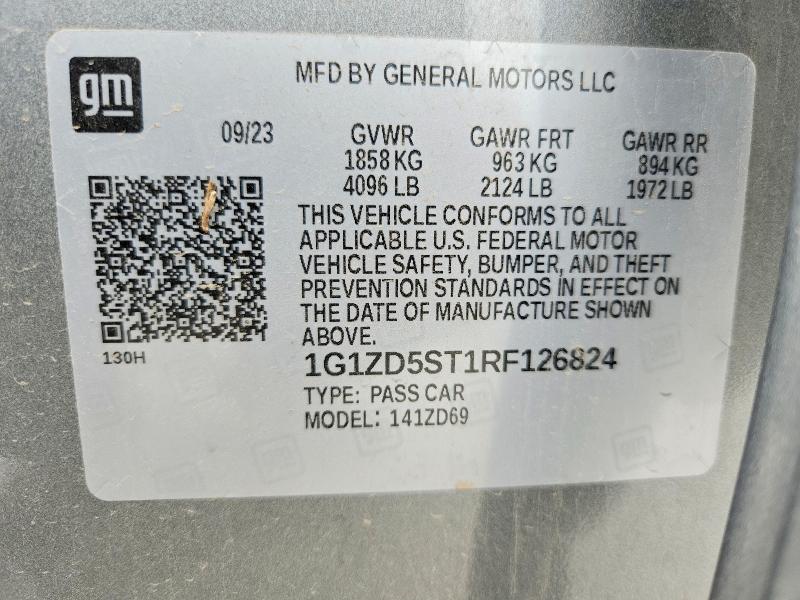 Продажа на аукционе авто 2024 Chevrolet Malibu, vin: 1G1ZD5ST1RF126824, номер лота: 52197536