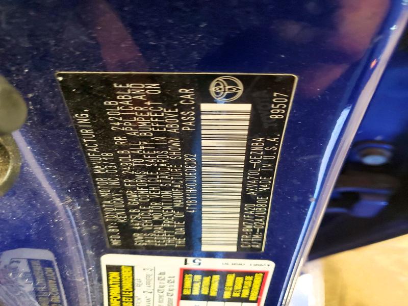 Продажа на аукционе авто 2018 Toyota Camry, vin: 4T1B11HK0JU606082, номер лота: 52930026
