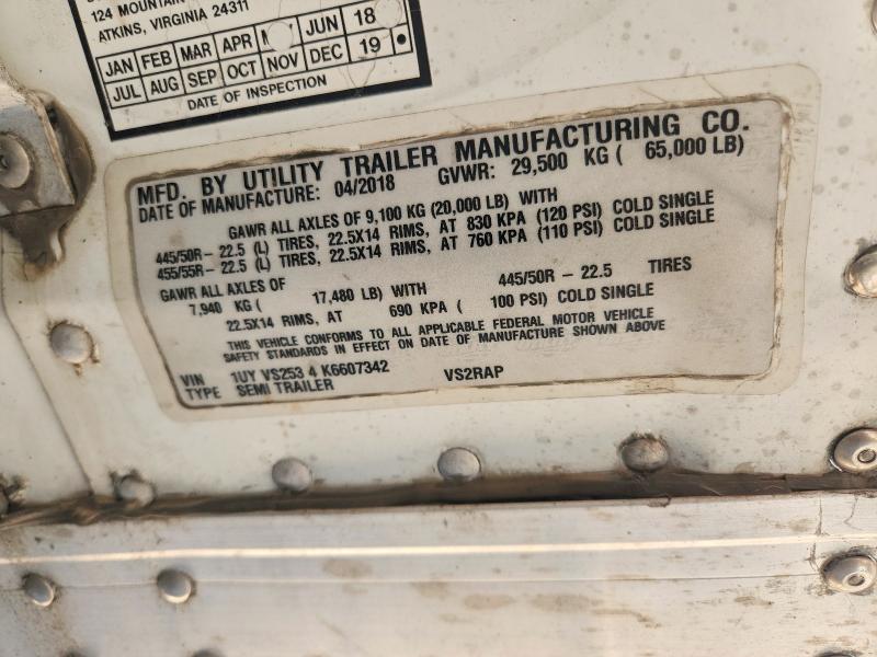 Aukcja sprzedaży 2019 Utility Trailer Manufacture Utility Tr, vin: 1UYVS2534K6607342, numer aukcji: 53757886