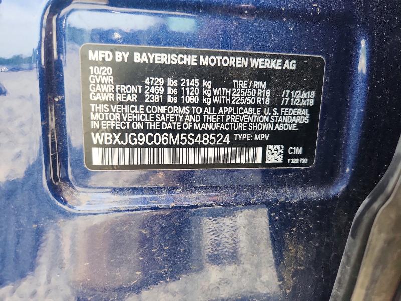 Aukcja sprzedaży 2021 Bmw X1, vin: WBXJG9C06M5S48524, numer aukcji: 55060496