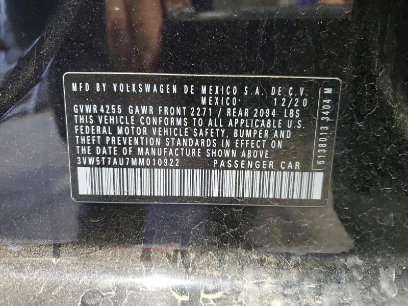 Продаж на аукціоні авто 2021 Volkswagen Gti, vin: 3VW5T7AU7MM010922, номер лоту: 53051856