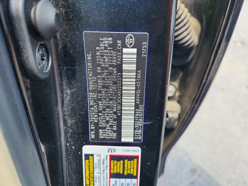 52392206 :رقم المزاد ، 4T1BF3EK4BU202379 vin ، 2011 Toyota Camry مزاد بيع
