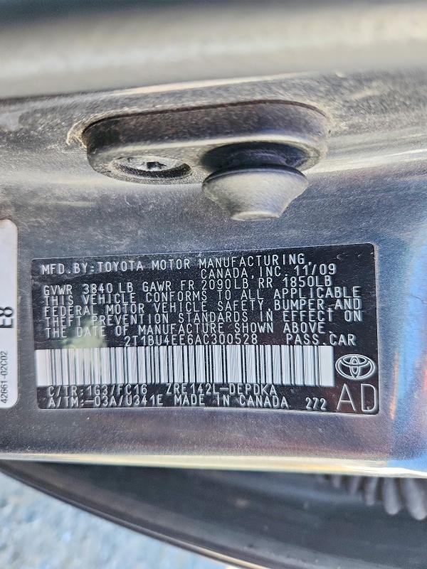 2010 Toyota Corolla მანქანა იყიდება აუქციონზე, vin: 2T1BU4EE6AC300528, აუქციონის ნომერი: 53179096