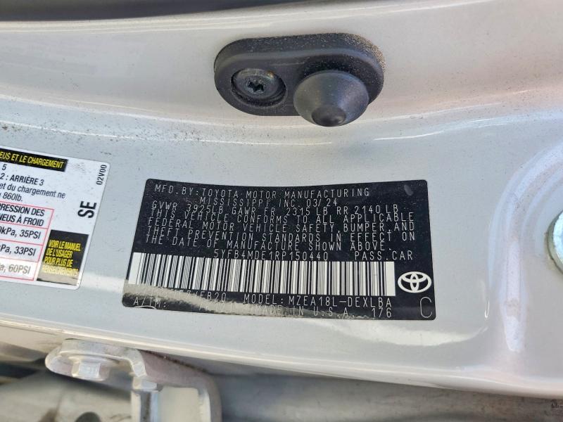 Aukcja sprzedaży 2024 Toyota Corolla, vin: 5YFB4MDE1RP150440, numer aukcji: 54465686