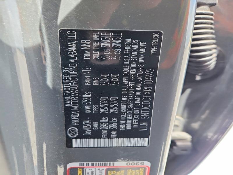 55221796 :رقم المزاد ، 5NTJCDDFXRH104692 vin ، 2024 Hyundai Santa Cruz مزاد بيع