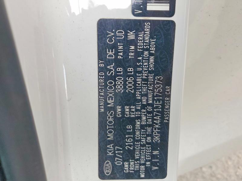 53263096 :رقم المزاد ، 3KPFK4A71JE175373 vin ، 2018 Kia Forte مزاد بيع