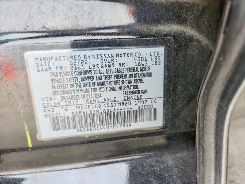 Продажа на аукционе авто 2022 Nissan Sentra, vin: 3N1AB8CV4NY247834, номер лота: 53129036