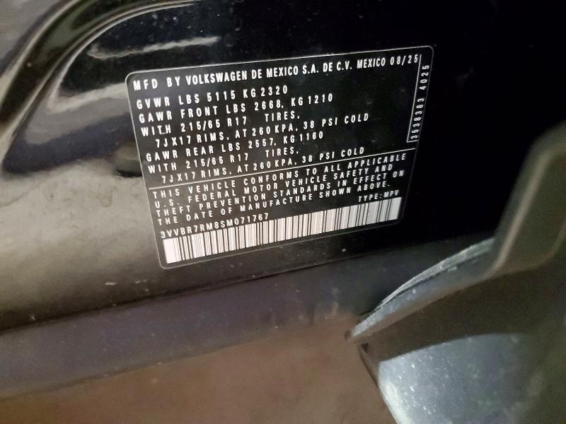 53195076 :رقم المزاد ، 3VVBR7RM8SM071767 vin ، 2025 Volkswagen Tiguan مزاد بيع