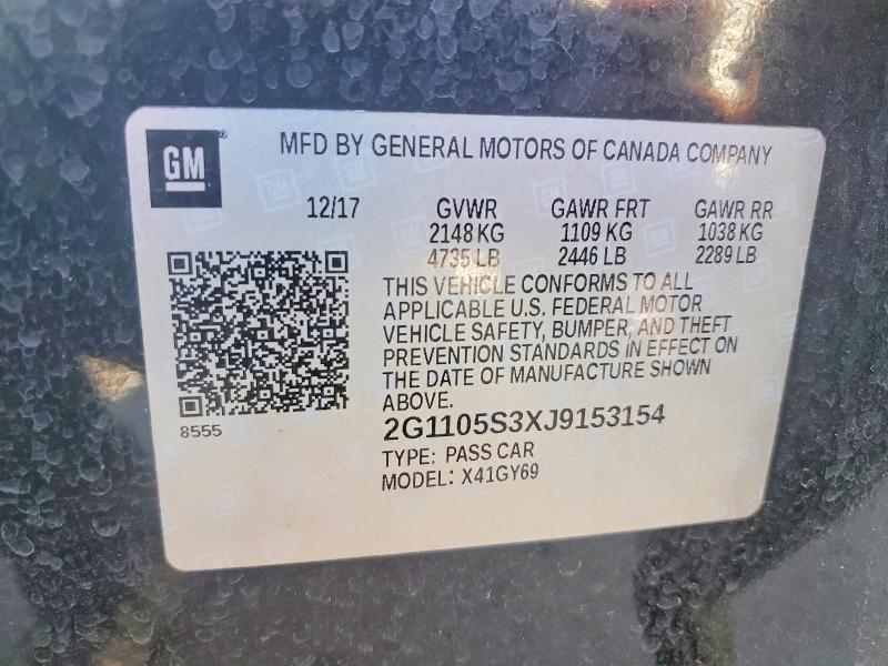 Продажа на аукционе авто 2018 Chevrolet Impala, vin: 2G1105S3XJ9153154, номер лота: 55068546