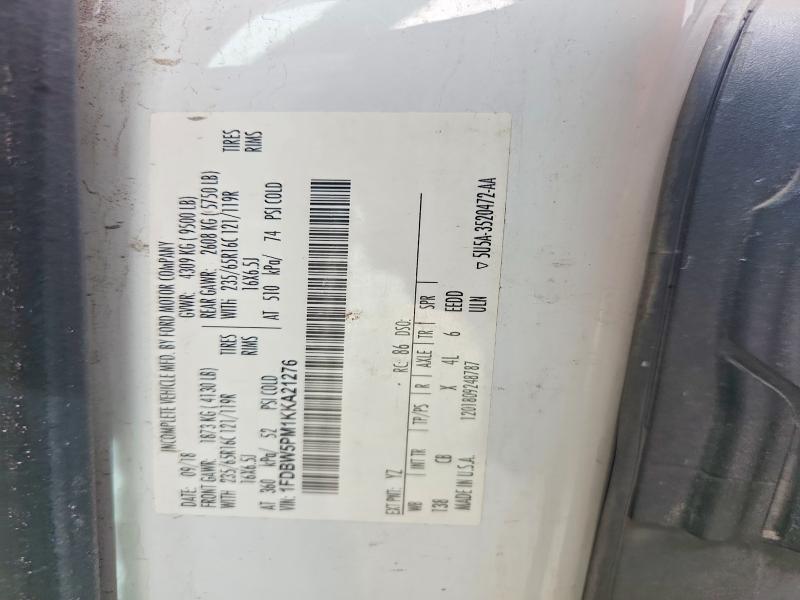 52748686 :رقم المزاد ، 1FDBW5PM1KKA21276 vin ، 2019 Ford Transit مزاد بيع