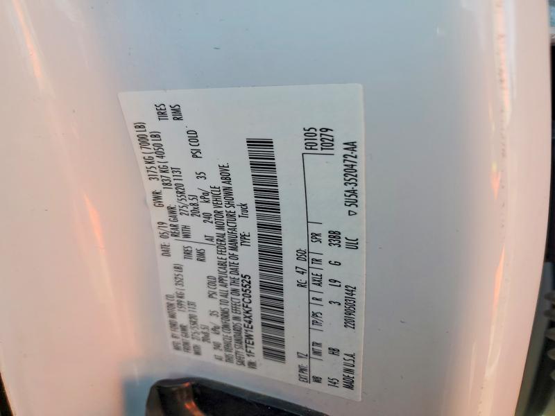Aukcja sprzedaży 2019 Ford F150, vin: 1FTEW1E4XKFC05525, numer aukcji: 53951846
