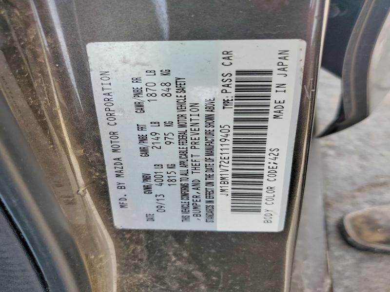 53822356 :رقم المزاد ، JM1BM1V72E1119405 vin ، 2014 Mazda 3 مزاد بيع