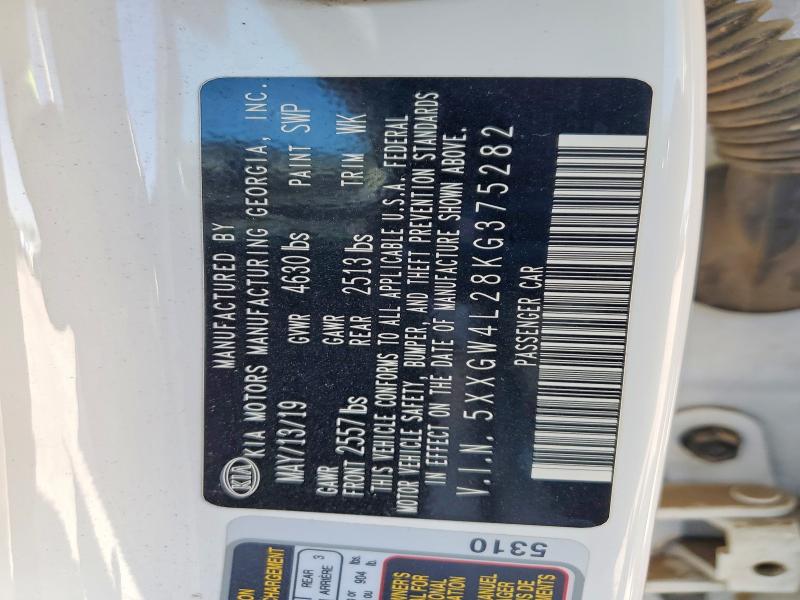 2019 Kia Optima მანქანა იყიდება აუქციონზე, vin: 5XXGW4L28KG375282, აუქციონის ნომერი: 53135906