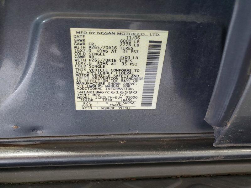 Продаж на аукціоні авто 2007 Nissan Pathfinder, vin: 5N1AR18W67C616590, номер лоту: 52853856