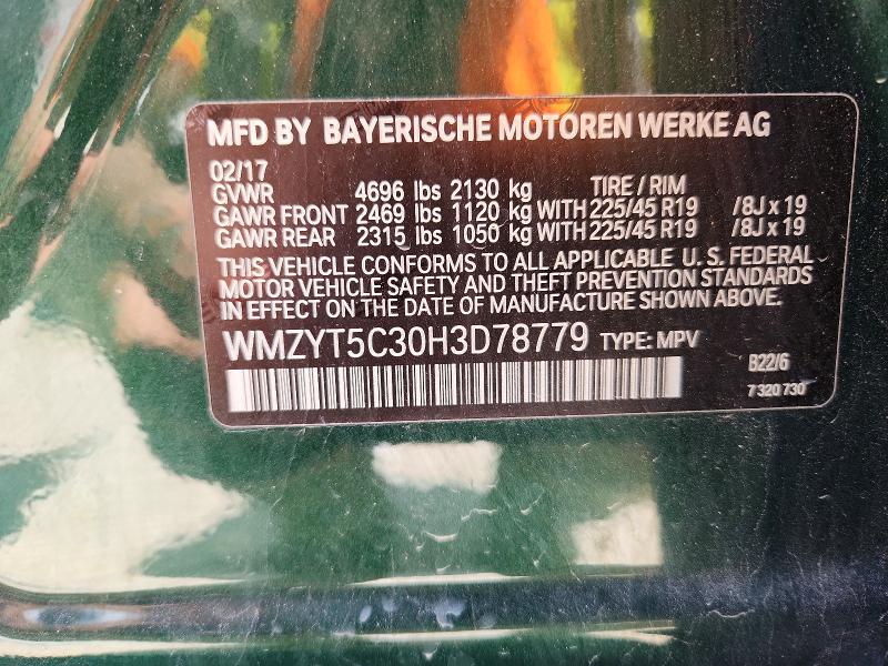 53136296 :رقم المزاد ، WMZYT5C30H3D78779 vin ، 2017 Mini Cooper مزاد بيع
