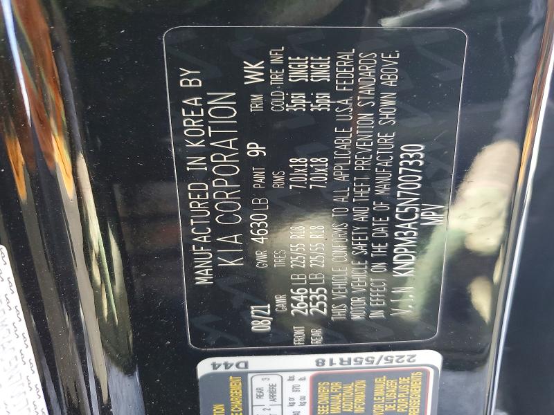 Продажа на аукционе авто 2022 Kia Sportage, vin: KNDPM3AC5N7007330, номер лота: 51982746