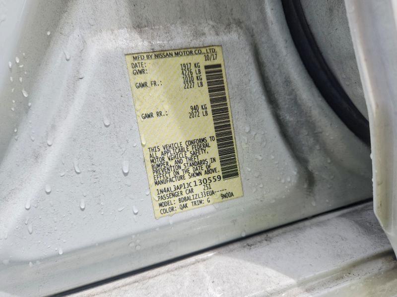 2018 Nissan Altima მანქანა იყიდება აუქციონზე, vin: 1N4AL3AP1JC130559, აუქციონის ნომერი: 55069096