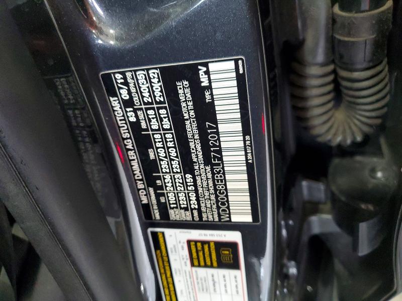 53927876 :رقم المزاد ، WDC0G8EB3LF712017 vin ، 2020 Mercedes-benz Glc مزاد بيع
