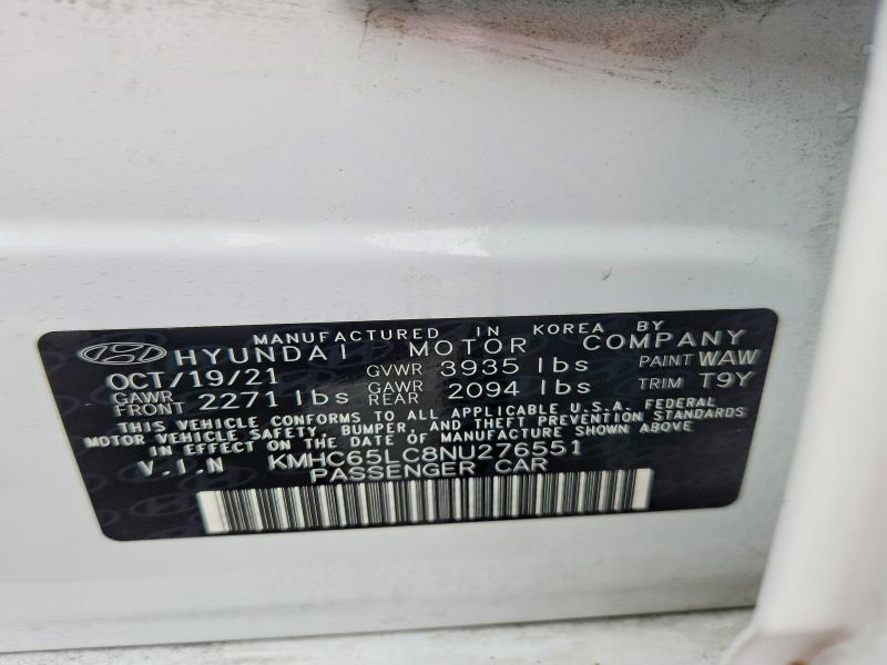 Продаж на аукціоні авто 2022 Hyundai Ioniq Hybrid, vin: KMHC65LC8NU276551, номер лоту: 54338176