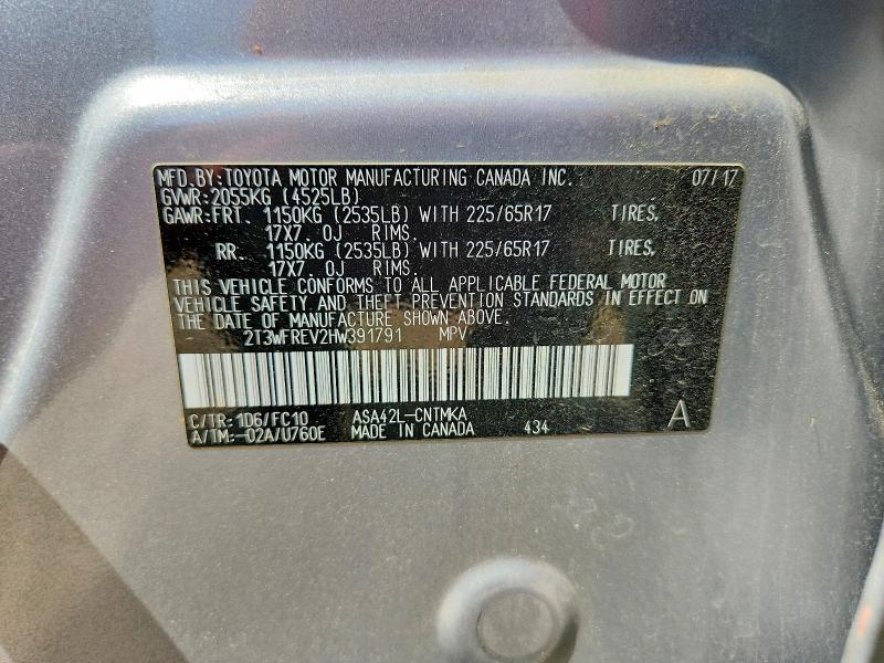 Продажа на аукционе авто 2017 Toyota Rav4, vin: 2T3WFREV2HW391791, номер лота: 54534386