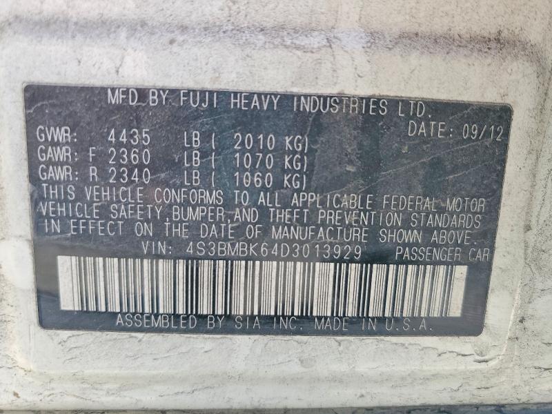 Продаж на аукціоні авто 2013 Subaru Legacy, vin: 4S3BMBK64D3013929, номер лоту: 51979516