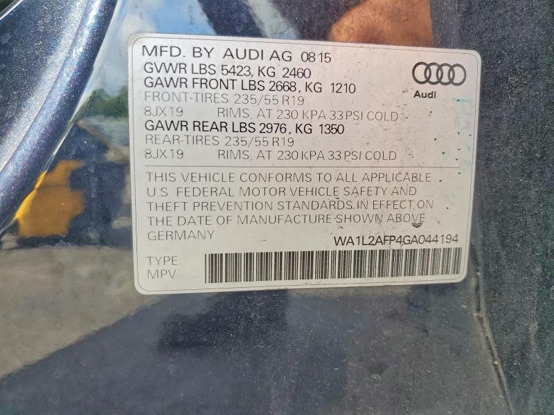 52158186 :رقم المزاد ، WA1L2AFP4GA044194 vin ، 2016 Audi Q5 مزاد بيع
