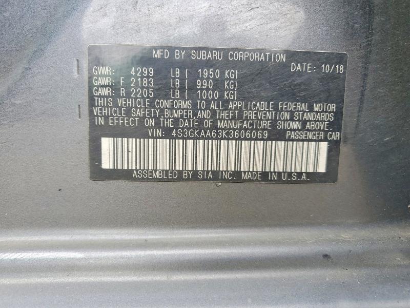 Aukcja sprzedaży 2019 Subaru Impreza, vin: 4S3GKAA63K3606069, numer aukcji: 53362626