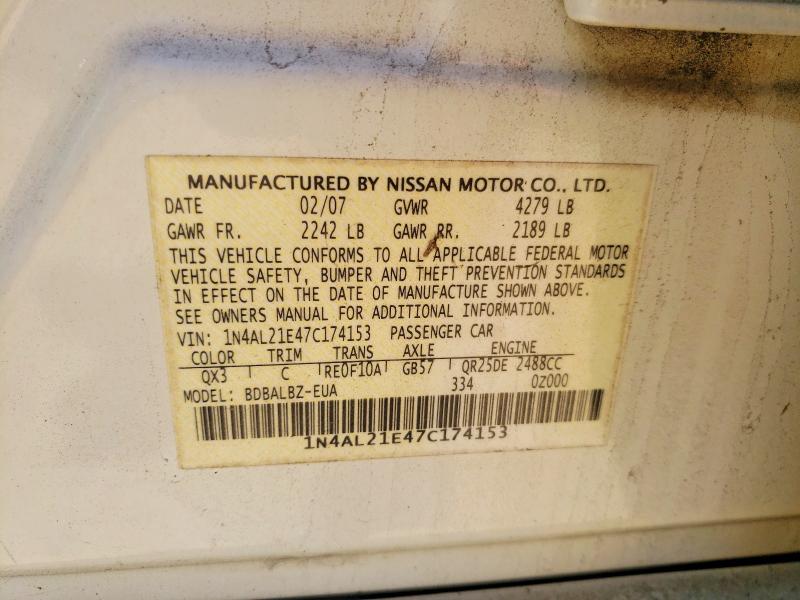 Продажа на аукционе авто 2007 Nissan Altima, vin: 1N4AL21E47C174153, номер лота: 53025656