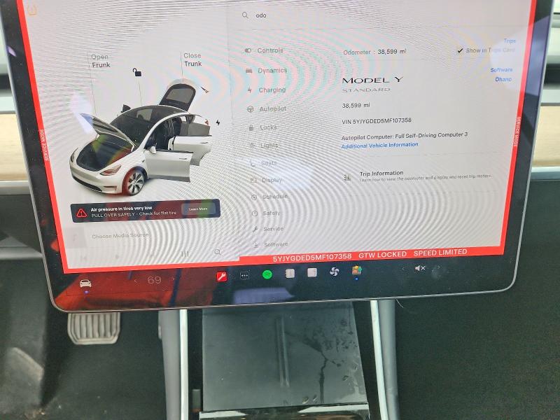 Aukcja sprzedaży 2021 Tesla Model Y, vin: 5YJYGDED5MF107358, numer aukcji: 55037596