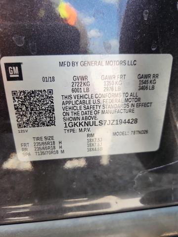 Aukcja sprzedaży 2018 Gmc Acadia, vin: 1GKKNULS7JZ194428, numer aukcji: 54293226