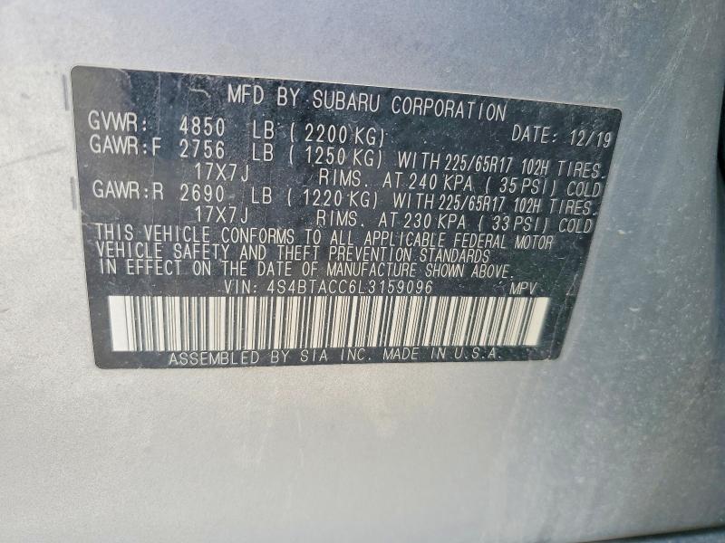 Продажа на аукционе авто 2020 Subaru Outback, vin: 4S4BTACC6L3159096, номер лота: 54442136