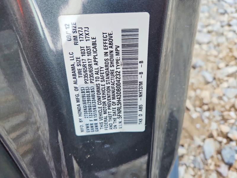 52486586 :رقم المزاد ، 5FNRL5H43DB004232 vin ، 2013 Honda Odyssey مزاد بيع
