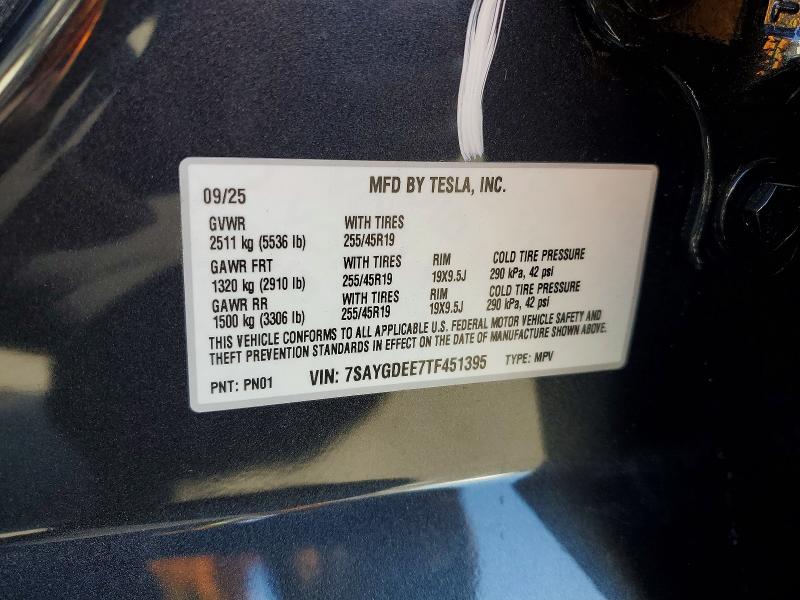 Продажа на аукционе авто 2026 Tesla Model Y, vin: 7SAYGDEE7TF451395, номер лота: 53411206