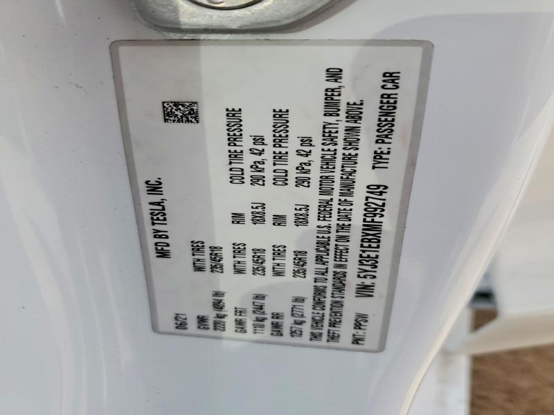 Aukcja sprzedaży 2021 Tesla Model 3, vin: 5YJ3E1EBXMF992749, numer aukcji: 53987346
