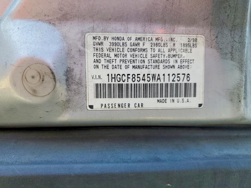 Aukcja sprzedaży 1998 Honda Accord, vin: 1HGCF8545WA112576, numer aukcji: 53410166