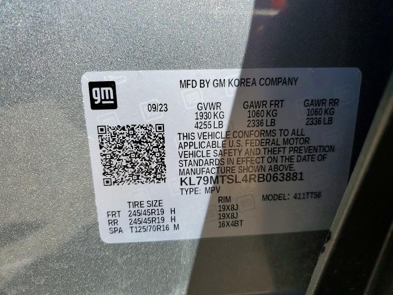 52457696 :رقم المزاد ، KL79MTSL4RB063881 vin ، 2024 Chevrolet Trailblazer مزاد بيع
