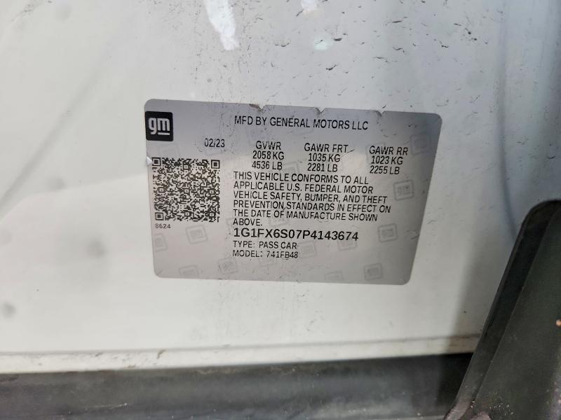 Aukcja sprzedaży 2023 Chevrolet Bolt Ev, vin: 1G1FX6S07P4143674, numer aukcji: 54254326